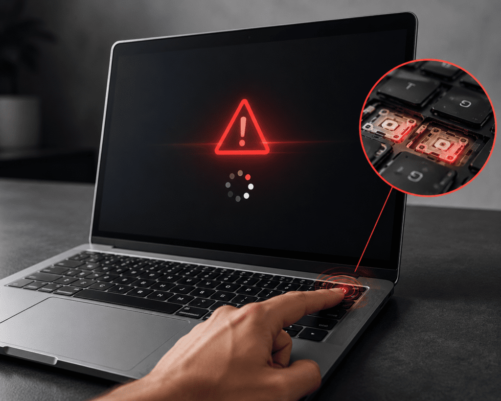 MacBook Neustart zur Fehlerbehebung von Tastaturproblemen