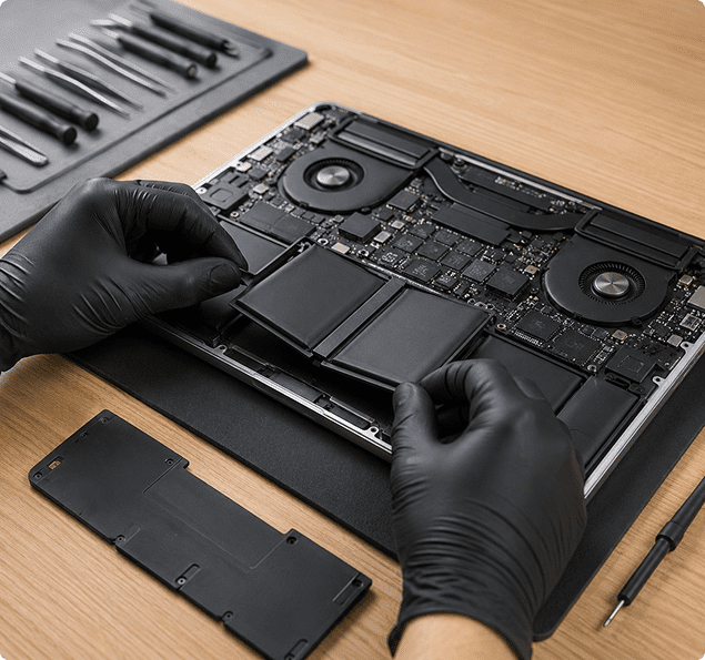 MacBook Akku Austausch durch Techniker in Wien