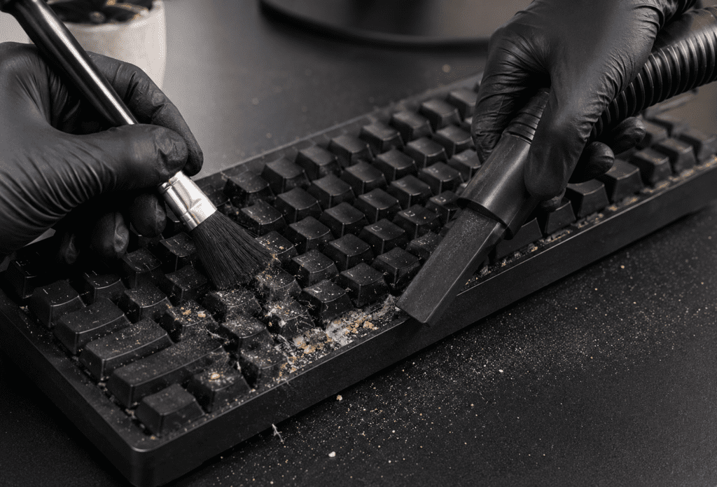 Professionelle Reinigung einer MacBook Tastatur zur Fehlerbehebung
