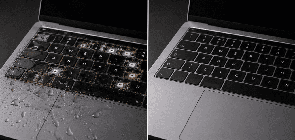 Reparatur einer MacBook Tastatur nach Flüssigkeitsschaden