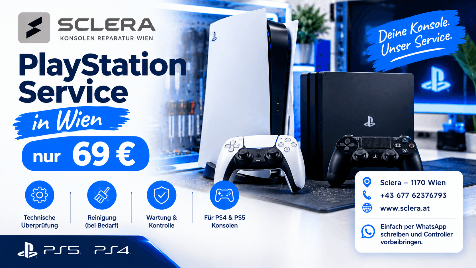 PlayStation-Service in Wien für 69 € bei Sclera